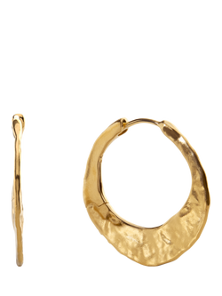 Monica Vinader Capri Rugged Medium Hoop Earrings, Gold, Gold