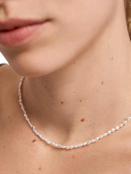 Monica Vinader Capri Keshi Pearl Necklace, Gold - view 2, Gold