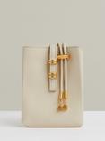 Reiss Leather Crossbody Bag, Off White