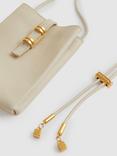 Reiss Leather Crossbody Bag, Off White