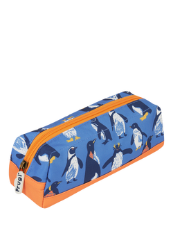 Frugi Kids' Crafty Printed Pencil Case, Penguin Waddle - view 2, Penguin Waddle