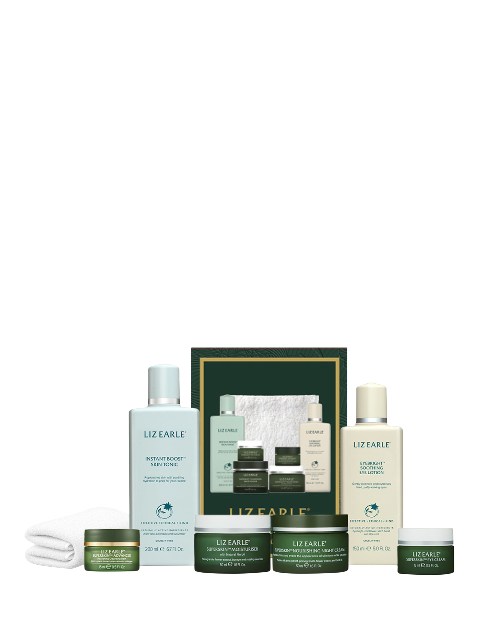 Product image 1 of 2, which shows Liz Earle Blockbuster Nourish & Hydrate Collection Skincare Gift Set