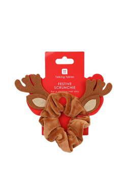 Talking Tables Christmas Reindeer Hair Scrunchie, Red
