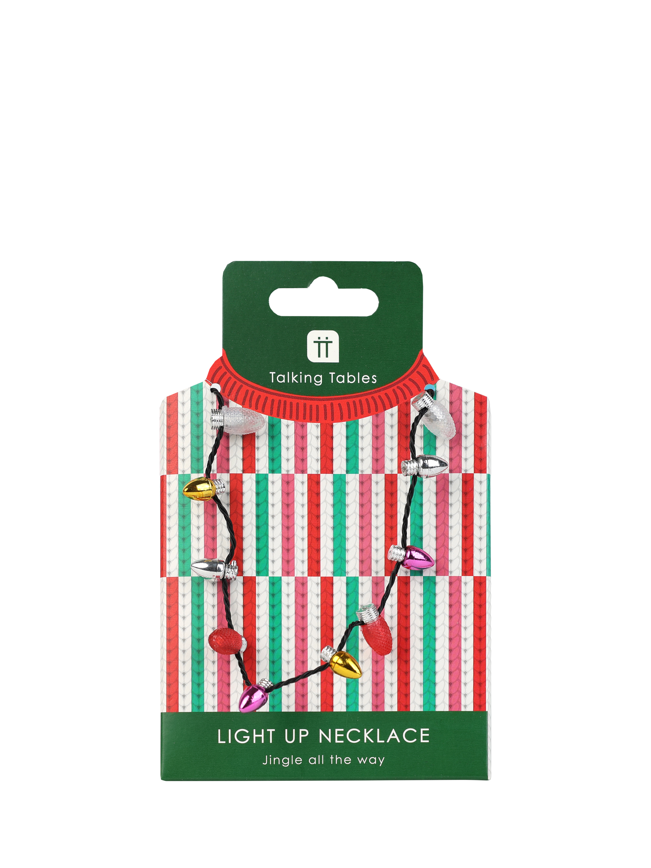 Talking Tables Christmas Light Up Necklace, Pink