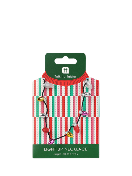 Talking Tables Christmas Light Up Necklace, Pink, Pink
