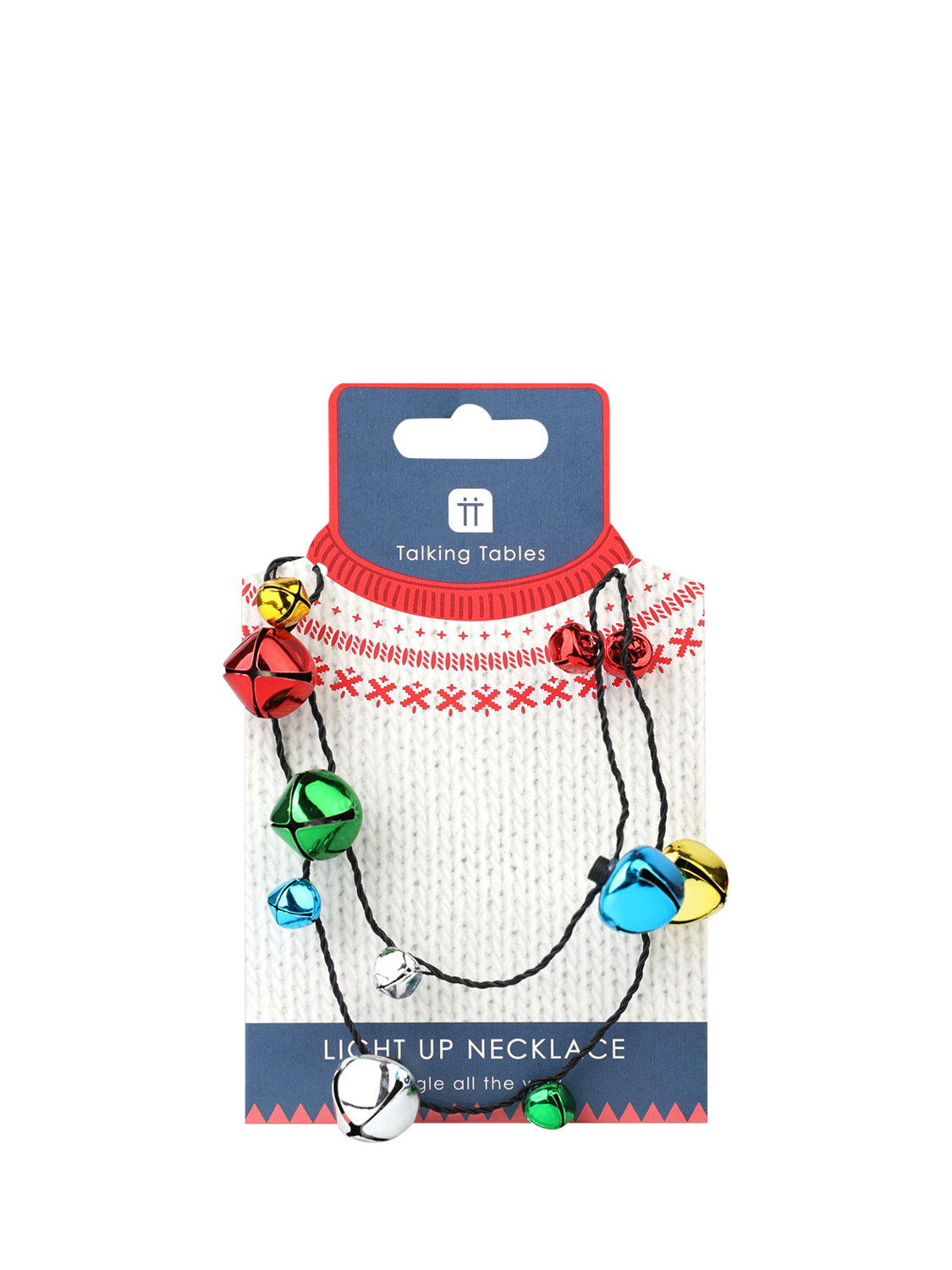 Talking Tables Light Up Christmas Bells Necklace