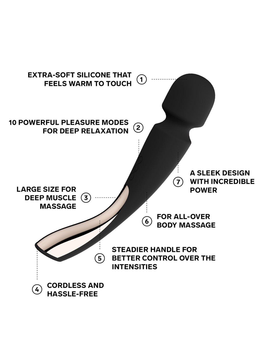Product image 3 of 6, which shows LELO SMART WAND 2 Sex Toy, Black