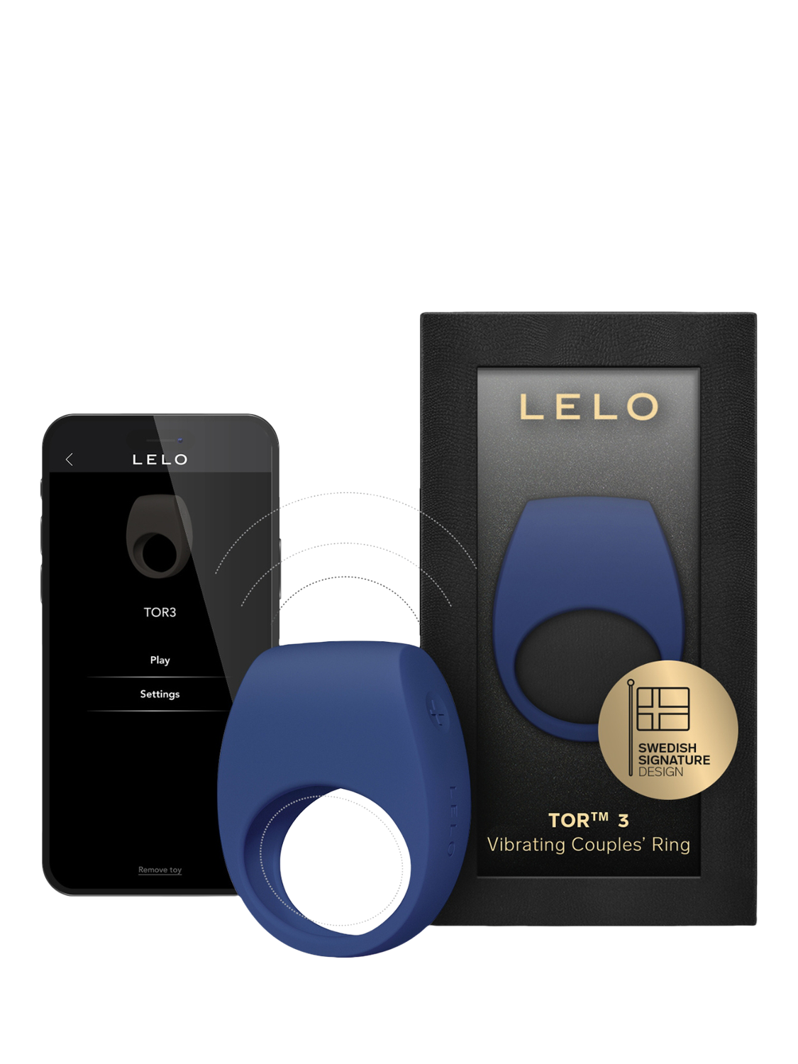 Product image 2 of 6, which shows LELO TOR 3 Sex Toy, Base Blue