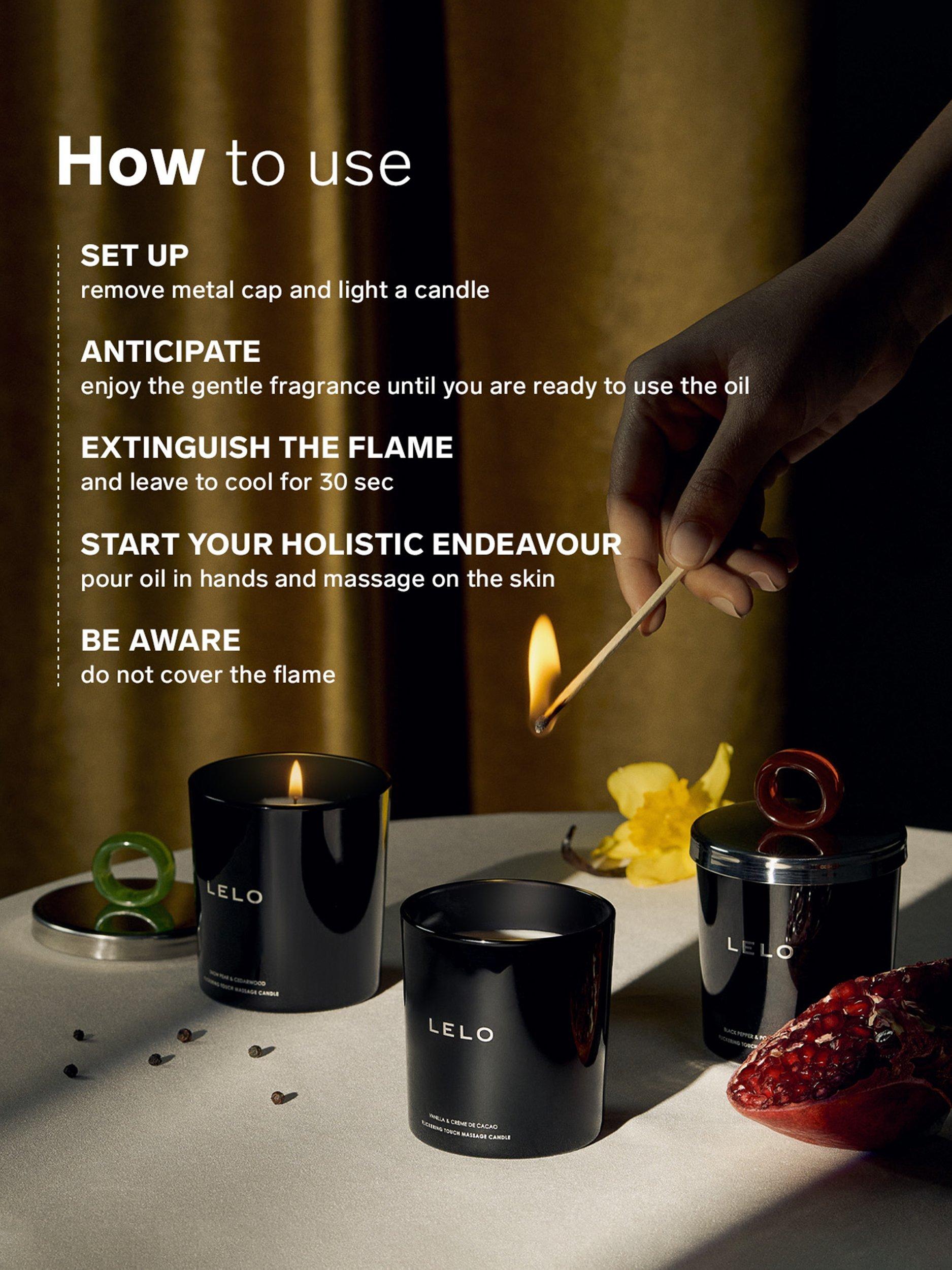 LELO Flickering Touch Massage Candle, Vanilla and Crème de Cacao, 400g