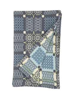 Melin Tregwynt Knot Garden Lambswool Throw, Bluestone