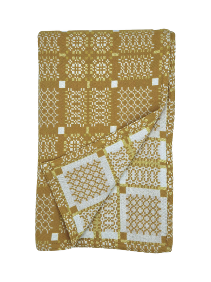 Melin Tregwynt Knot Garden Lambswool Throw, Mel