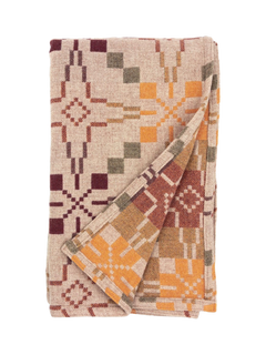 Melin Tregwynt Vintage Star Lambswool Throw, Clay