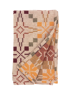 Melin Tregwynt Vintage Star Lambswool Throw, Clay