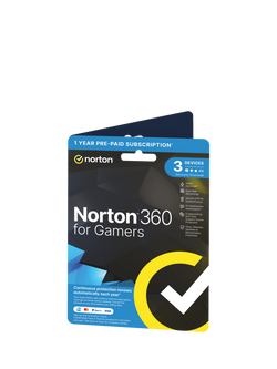Norton 360 for Gamers, PC/Mac, up to 3 Devices, 1 Year Subscription for 1 User, Multi