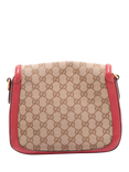 Pre-loved GUCCI GG Canvas & Leather Crossbody Bag, Brown/Red