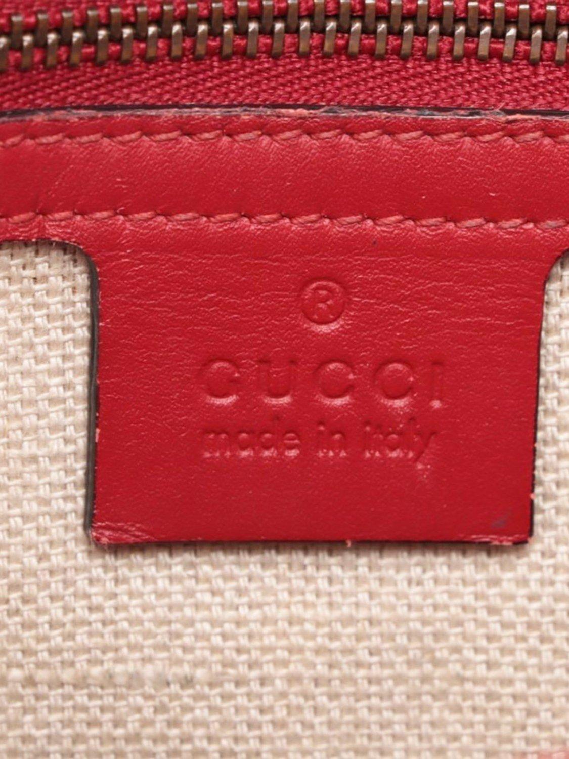 Product image 9 of 10, which shows Pre-loved GUCCI GG Canvas & Leather Crossbody Bag, Brown/Red