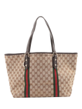 Pre-loved GUCCI GG Canvas & Leather Tote Bag, Brown