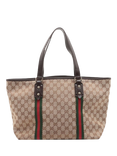 Pre-loved GUCCI GG Canvas & Leather Tote Bag, Brown