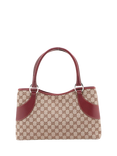 Pre-loved GUCCI GG Canvas & Leather Shoulder Bag, Brown/Maroon
