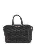 Pre-loved Miu Miu Matelassé Top Handle Leather Grab Bag, Black