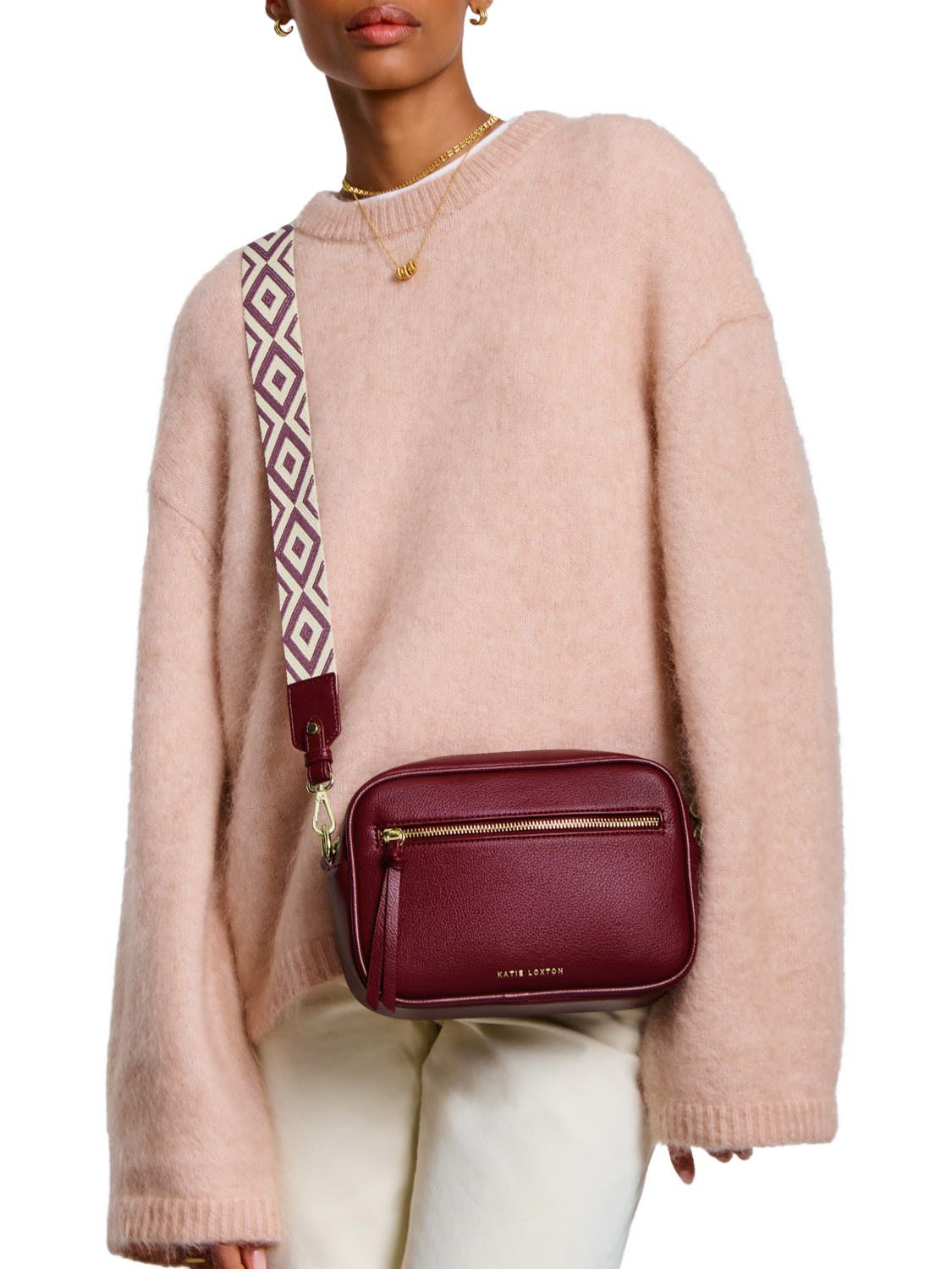 Product image 4 of 4, which shows Katie Loxton Hallie Crossbody Bag, Cherry