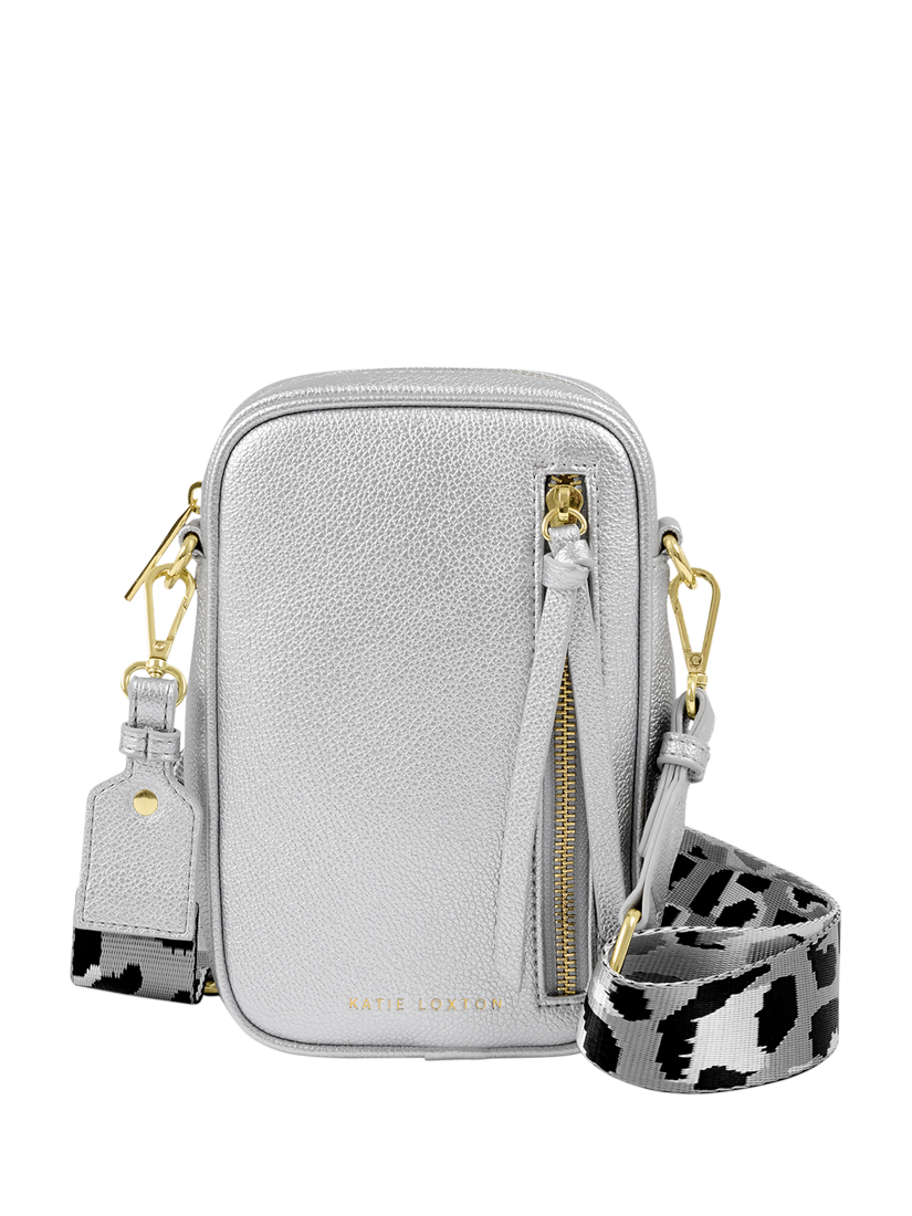 Product image 2 of 5, which shows Katie Loxton Hallie Small Crossbody Bag, Silver