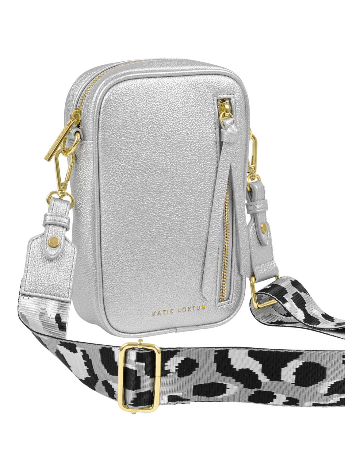 Product image 3 of 5, which shows Katie Loxton Hallie Small Crossbody Bag, Silver