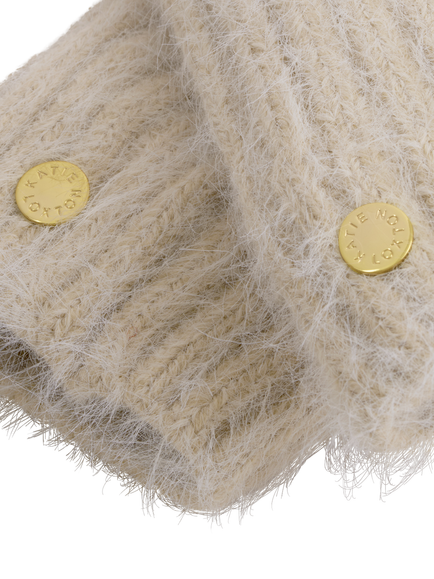 Katie Loxton Winter Wishes Hat & Mitten Gift Set, Taupe - view 2, Taupe