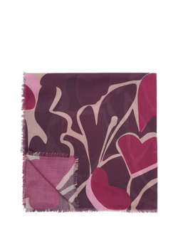 Katie Loxton Abstract Heart Print Scarf, Maroon, Maroon