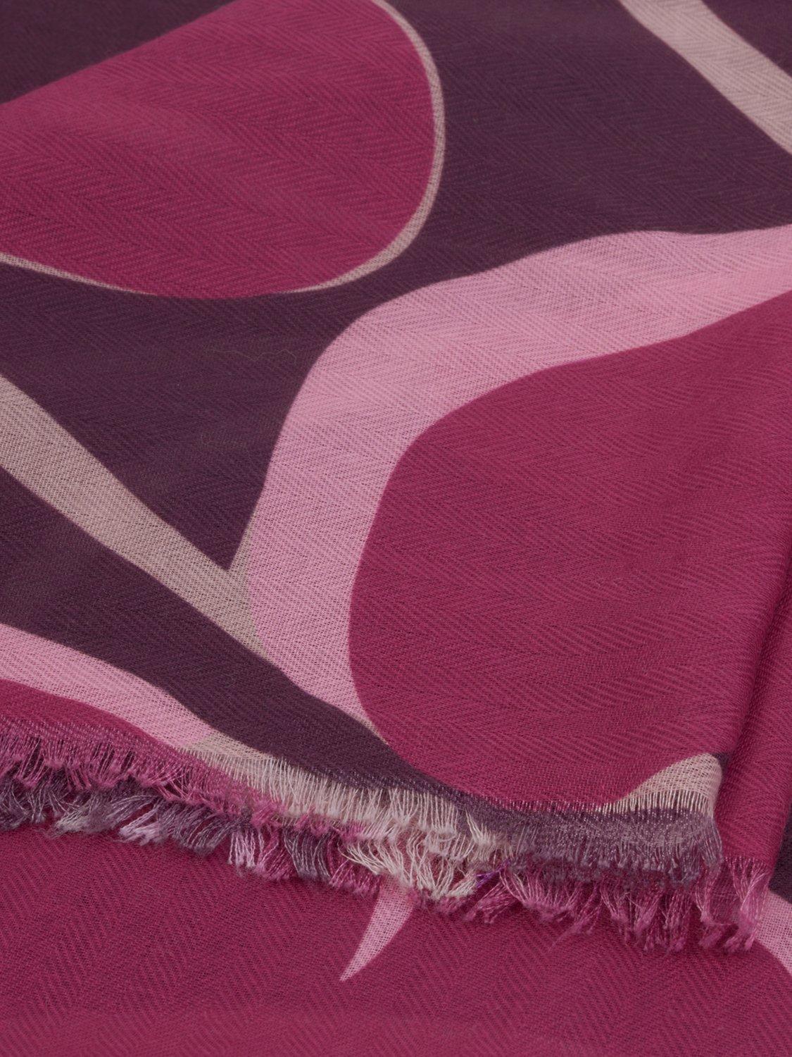 Product image 3 of 4, which shows Katie Loxton Abstract Heart Print Scarf, Maroon