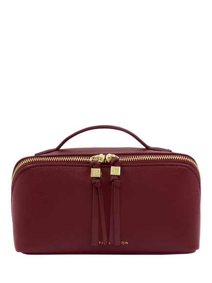 Katie Loxton Soho Medium Fold Out Wash Bag, Cherry, Cherry