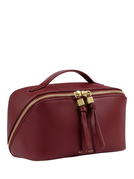 Katie Loxton Soho Medium Fold Out Wash Bag, Cherry - view 2, Cherry
