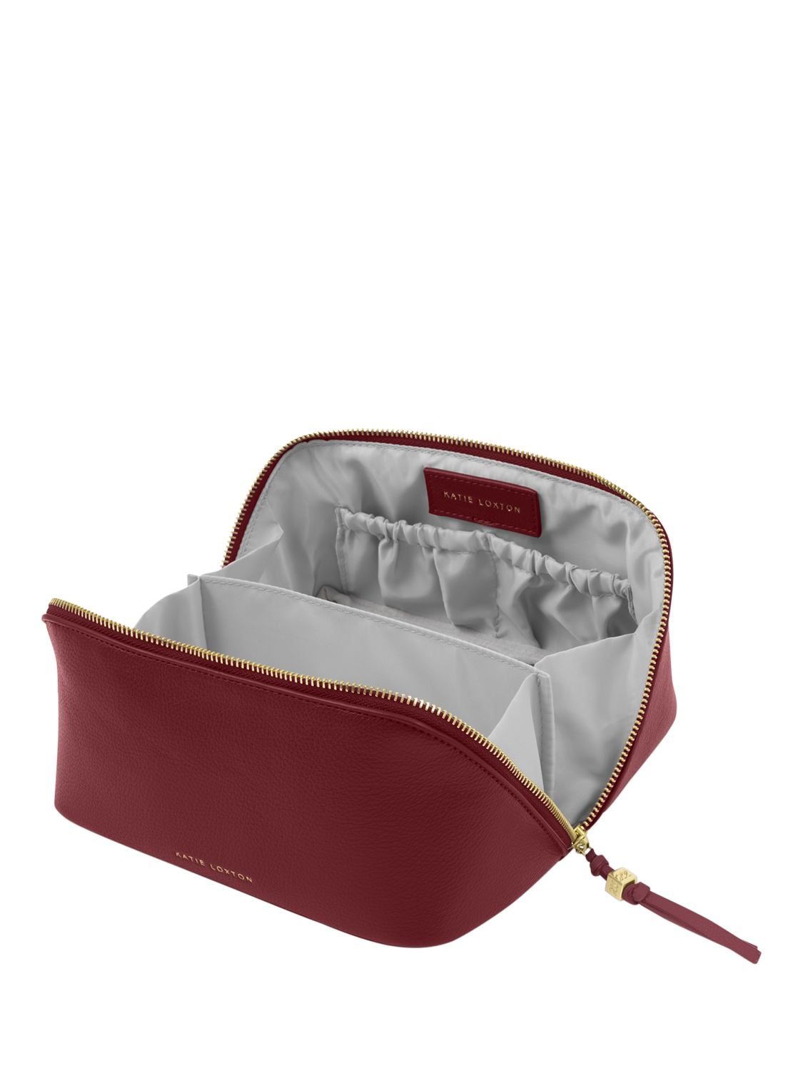 Product image 3 of 4, which shows Katie Loxton Soho Medium Fold Out Wash Bag, Cherry