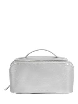 Katie Loxton Fold Out Medium Wash Bag, Silver Crackle, Silver Crackle