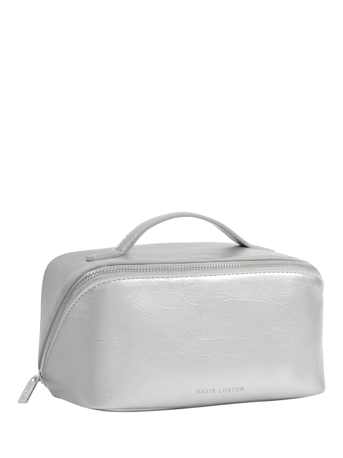 Product image 2 of 4, which shows Katie Loxton Fold Out Medium Wash Bag, Silver Crackle