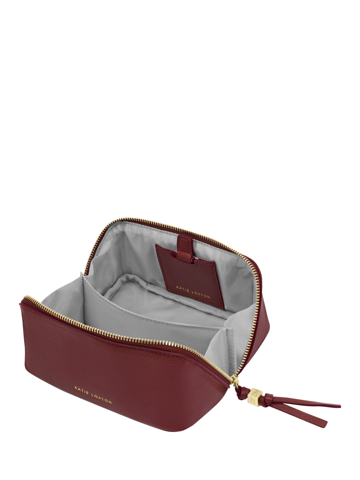 Product image 2 of 4, which shows Katie Loxton Fold Out Mirror Wash Bag, Cherry