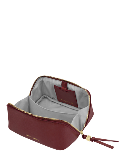 Katie Loxton Fold Out Mirror Wash Bag, Cherry - view 2, Cherry