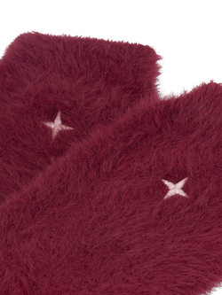 Katie Loxton Stars Fluffy Socks, Cherry - view 2, Cherry