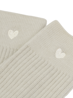 Katie Loxton Heart Ribbed Socks, Off White - view 2, Off White
