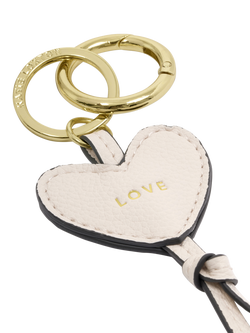 Katie Loxton Love Heart Keyring, Off White - view 2, Off White