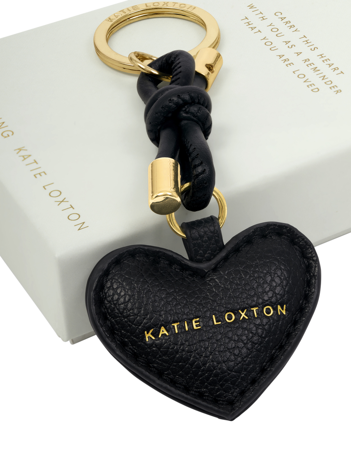 Product image 2 of 4, which shows Katie Loxton Key To My Heart Keyring, Black