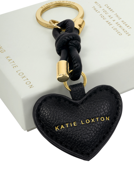 Katie Loxton Key To My Heart Keyring, Black - view 2, Black