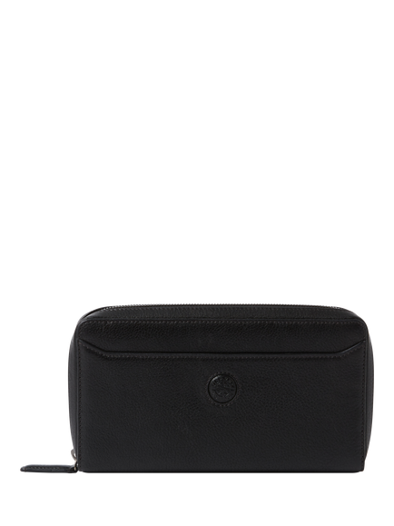 OSPREY LONDON The Compass Leather Travel Wallet, Black, Black