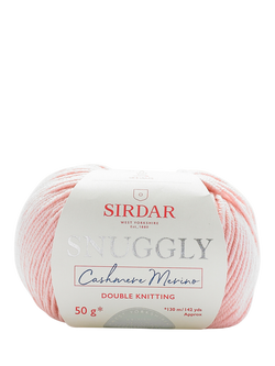 Sirdar Snuggly Cashmere Merino DK Knitting Yarn, 50g, Baby Pink