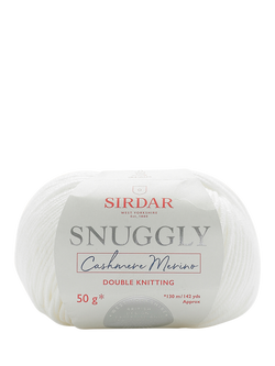 Sirdar Snuggly Cashmere Merino DK Knitting Yarn, 50g, Cream