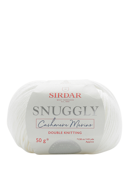 Sirdar Snuggly Cashmere Merino DK Knitting Yarn, 50g, Cream