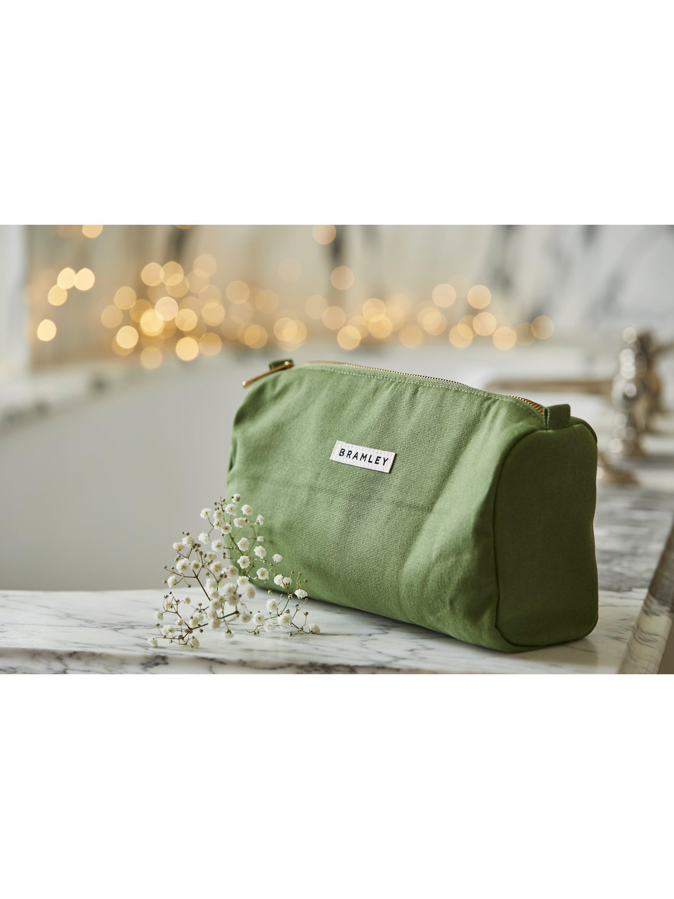 Product image 2 of 3, which shows Bramley Cotton Canvas Wash Bag, Green
