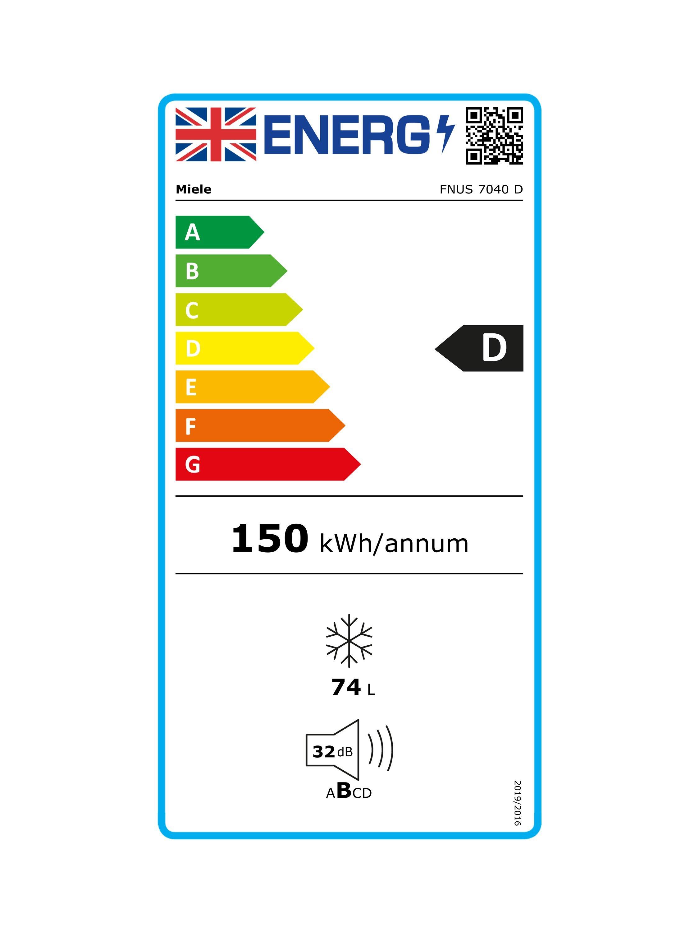 This item is rated D for energy efficiency on a scale from A (most efficient) to G (least efficient).