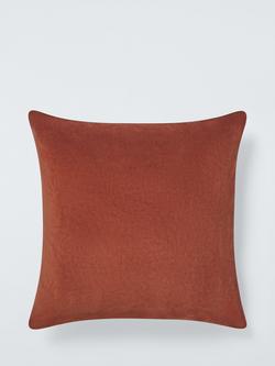 John Lewis Cotton Velvet Cushion, Burnt Umber