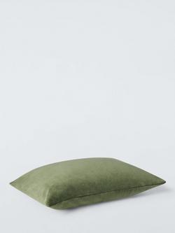 John Lewis Rectangular Cotton Velvet Cushion - view 2, Avocado